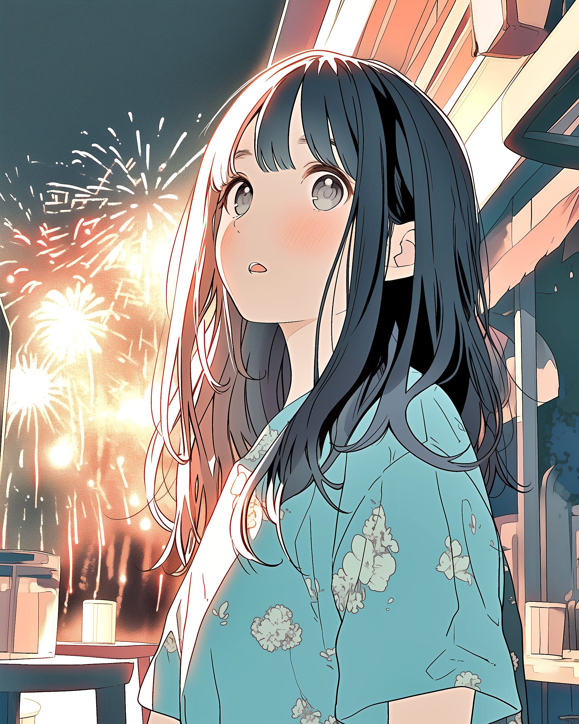 花火と浴衣女子0