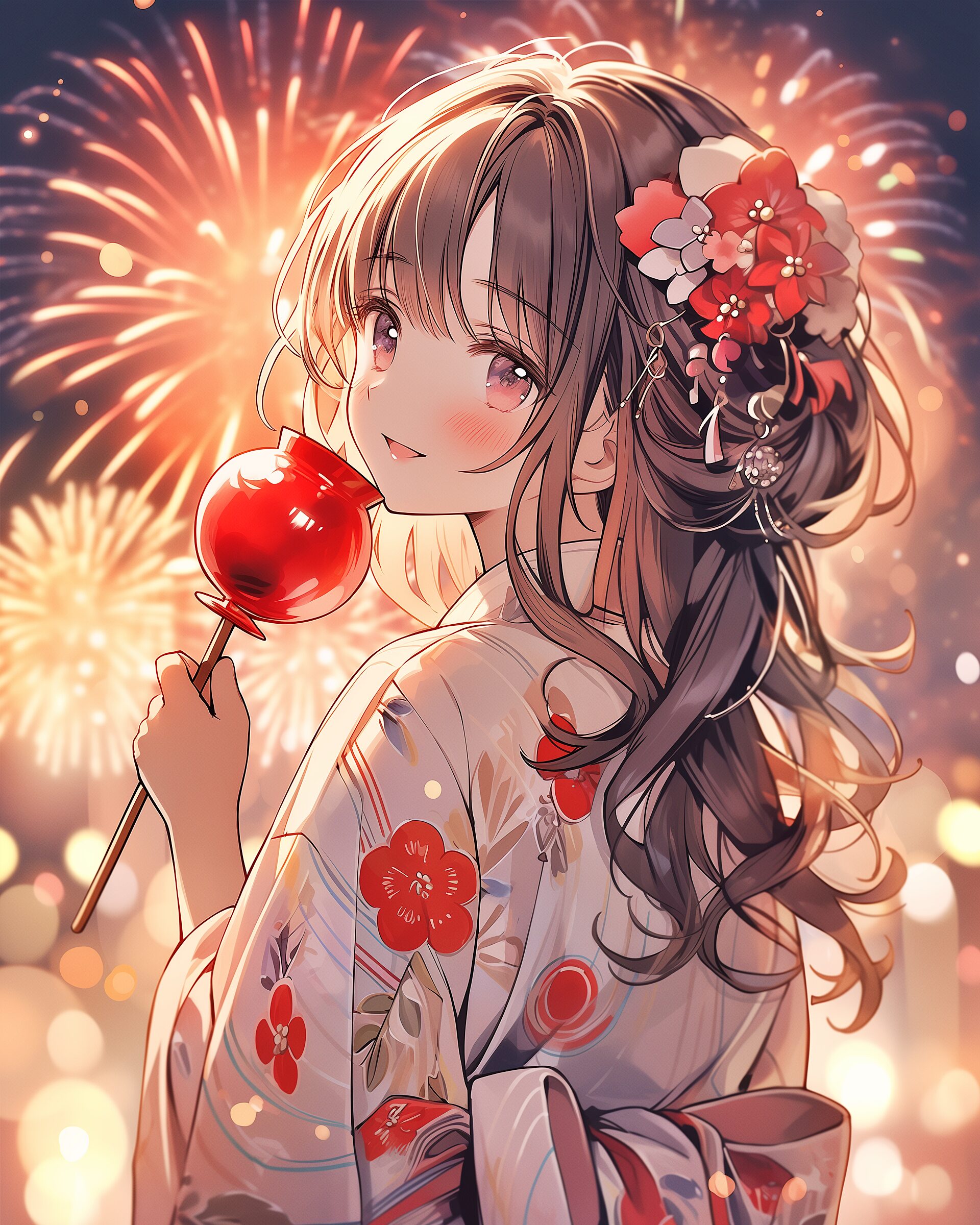 花火と浴衣女子０