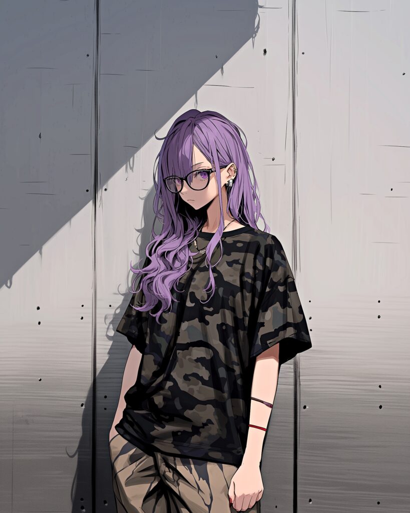 パープルヘア女子０