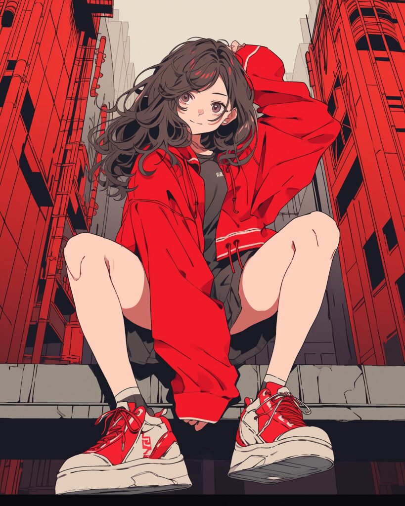 REDパーカー女子０