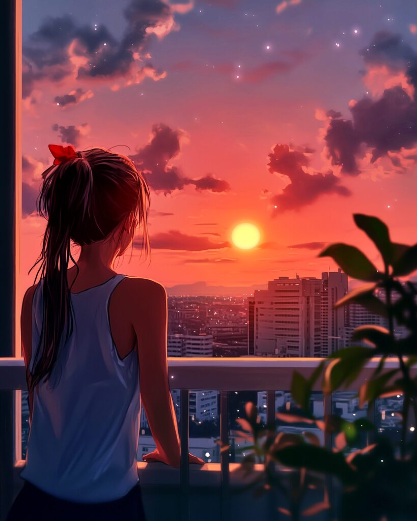 夕日女子０