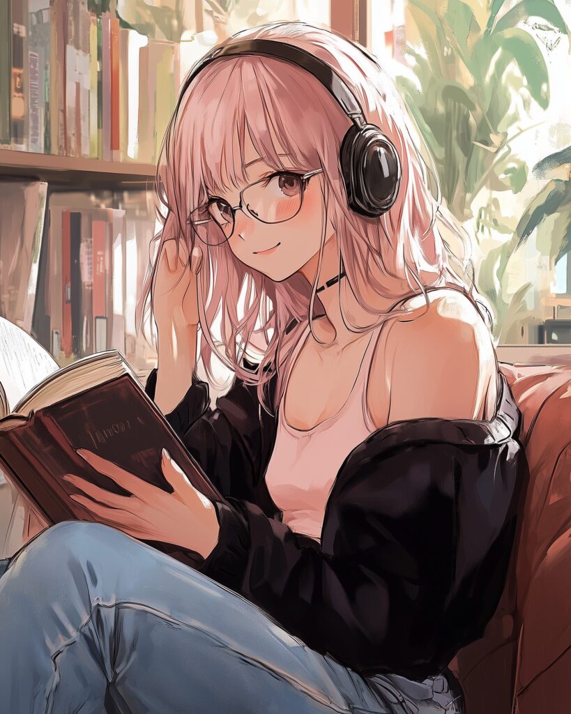 カフェで勉強女子０