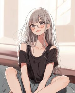 銀髪メガネ女子０