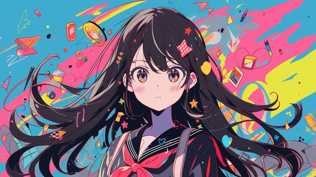 カラフル女子・横長０