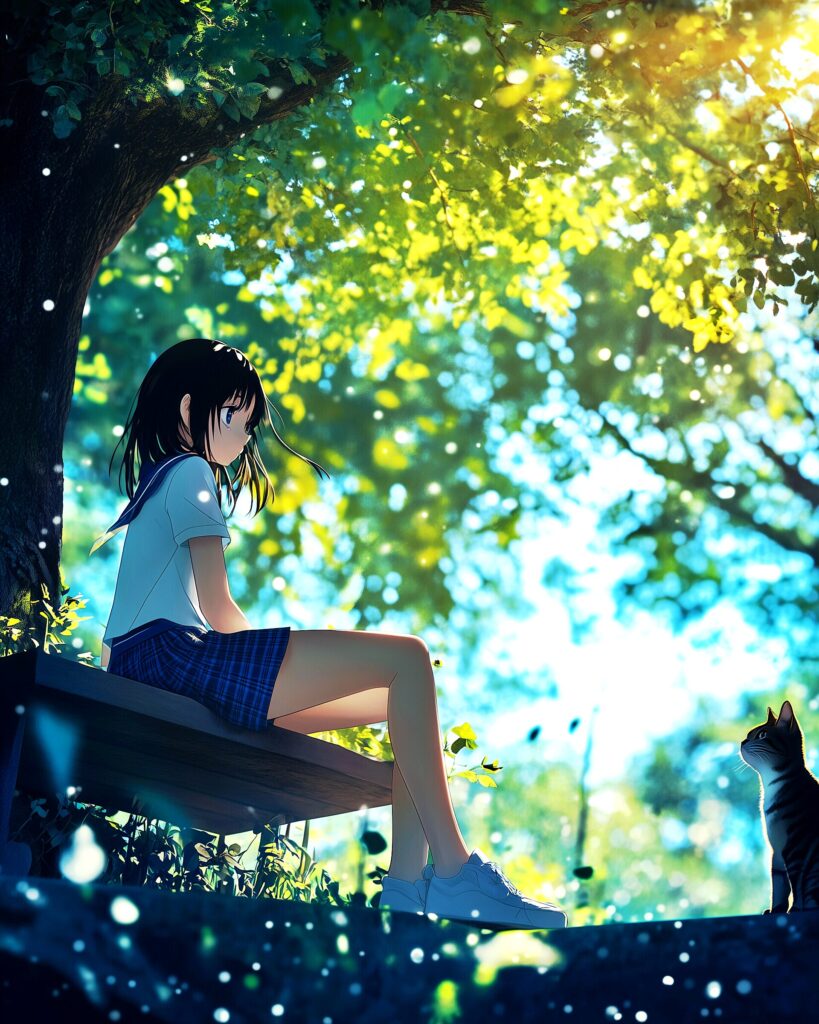 ベンチに座る女の子１
