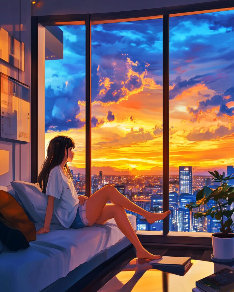 夕日女子２