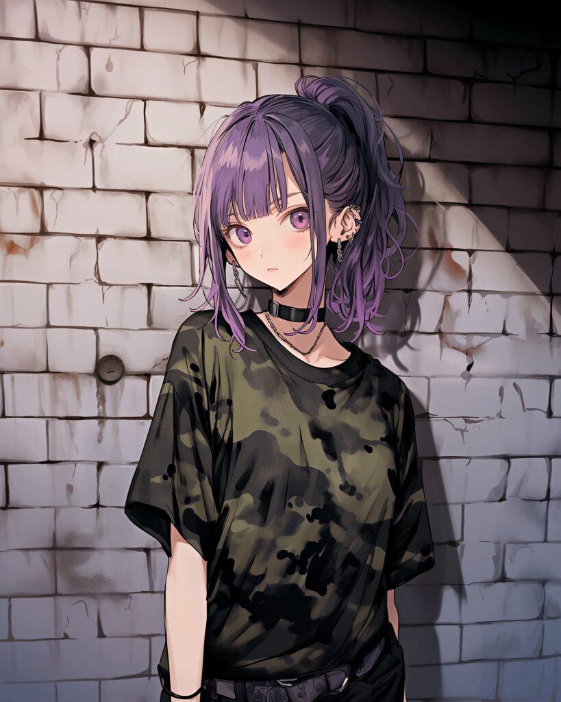 パープルヘア女子０