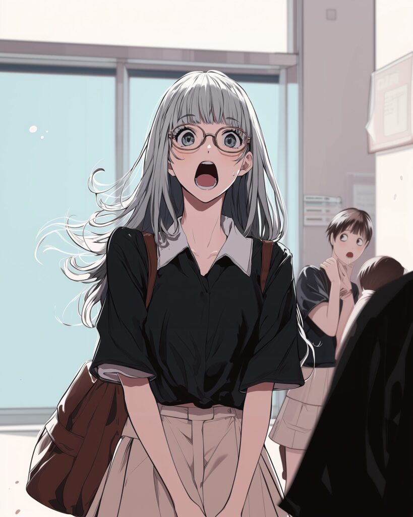銀髪メガネ女子０
