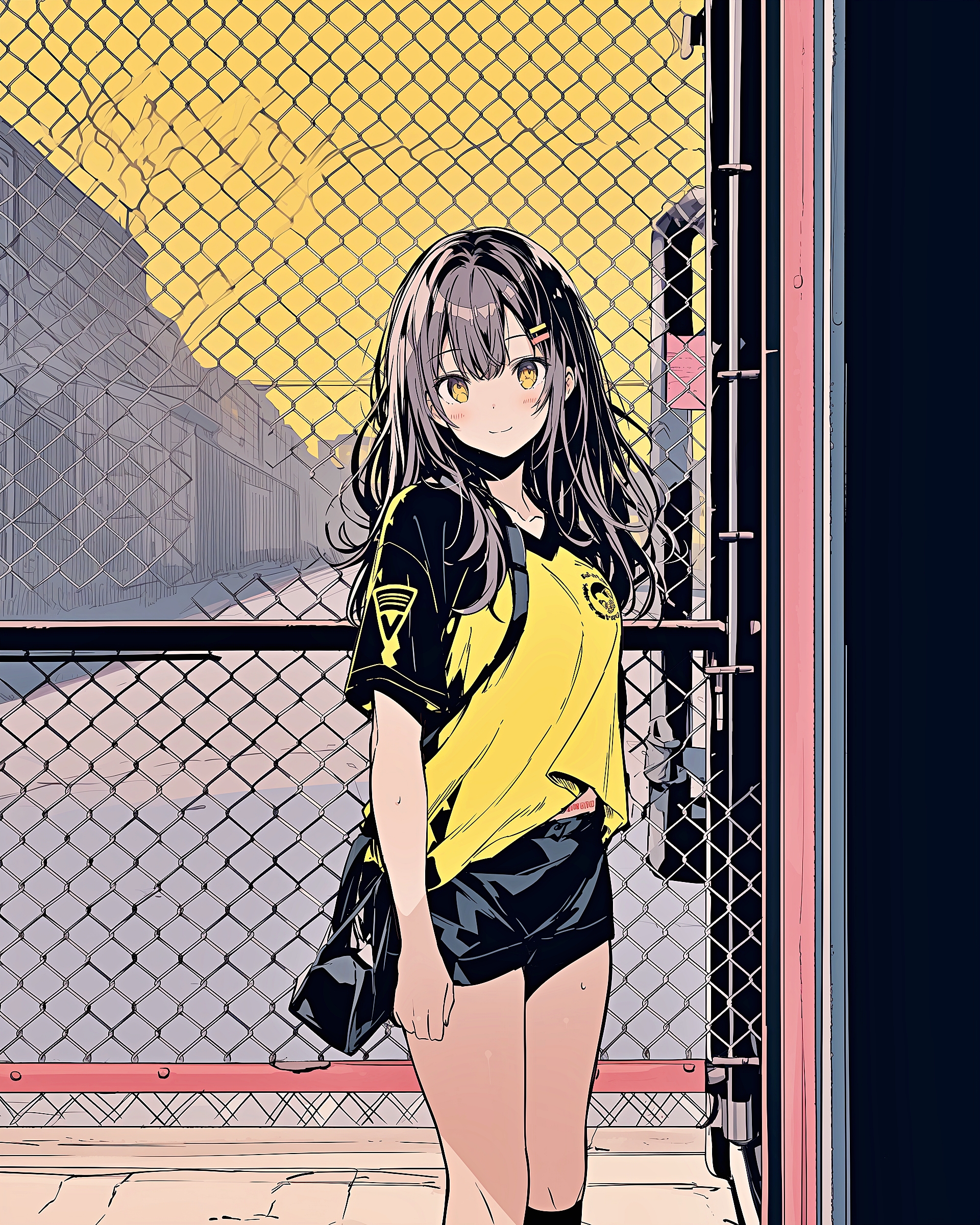 イエローTシャツ女子0
