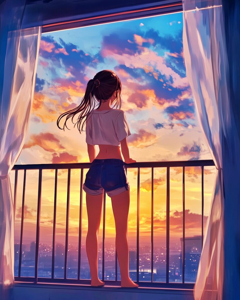 夕日女子１