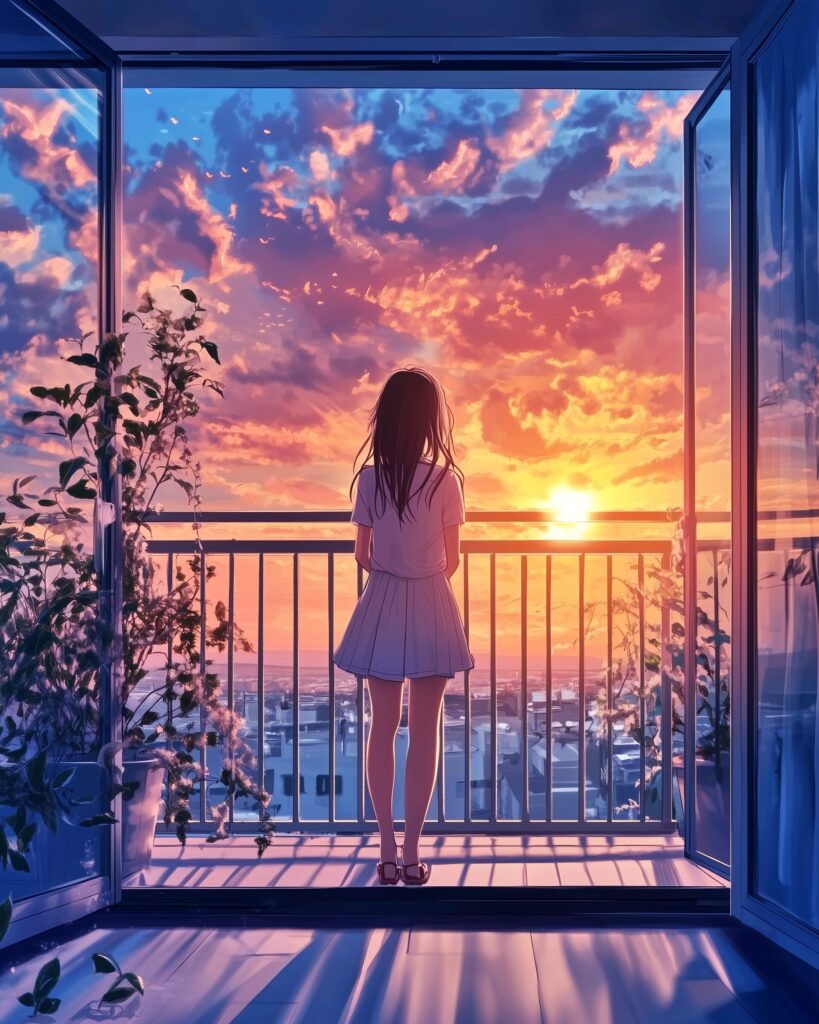夕日女子１