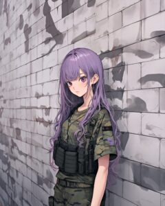 パープルヘア女子０