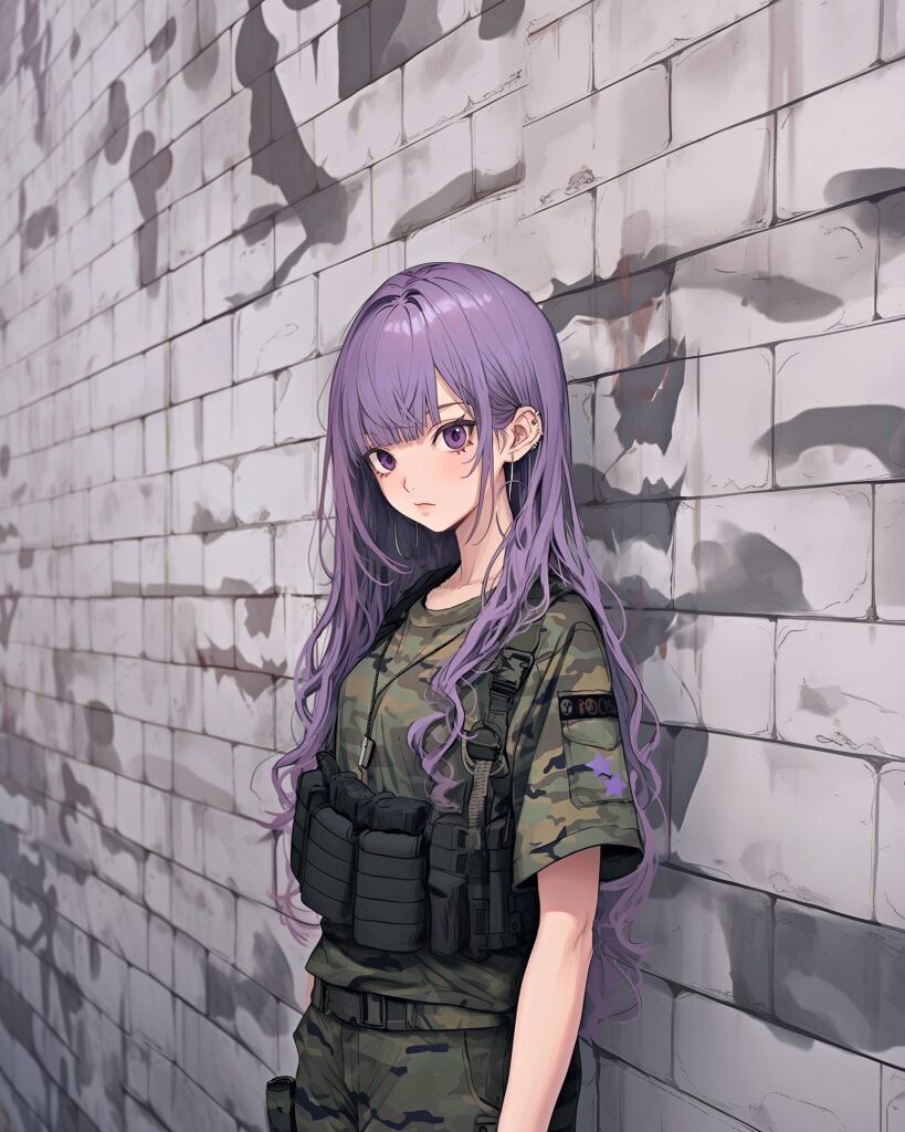 パープルヘア女子０