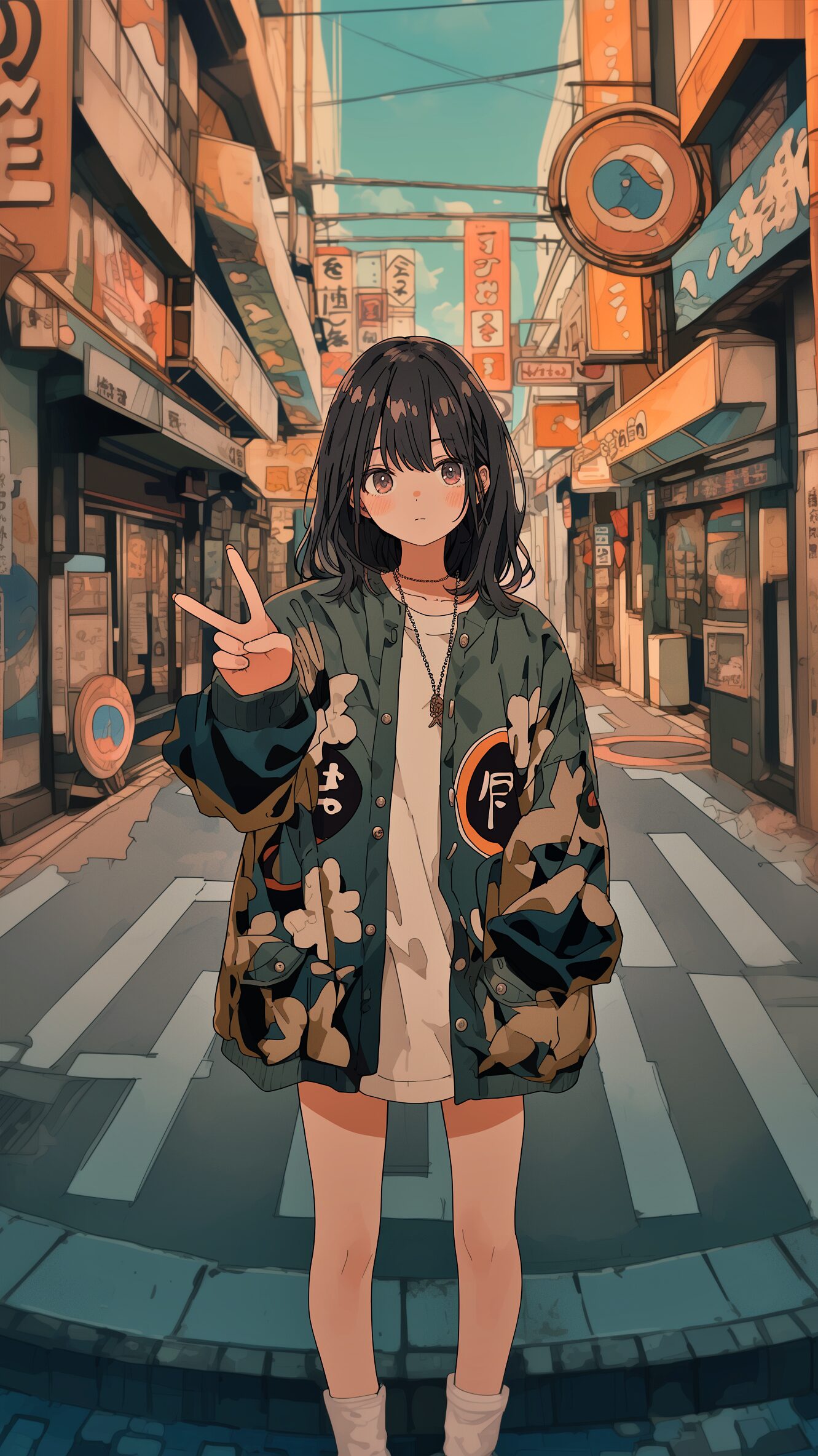 路地裏女子の壁紙0