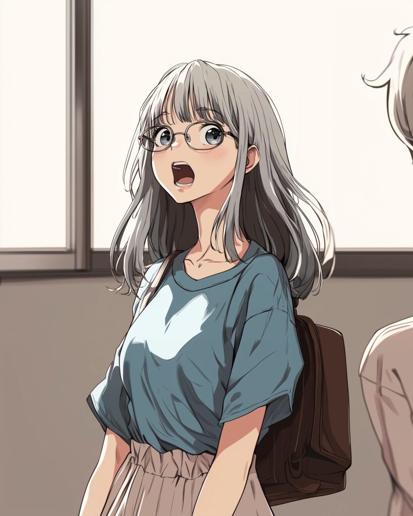 銀髪メガネ女子０