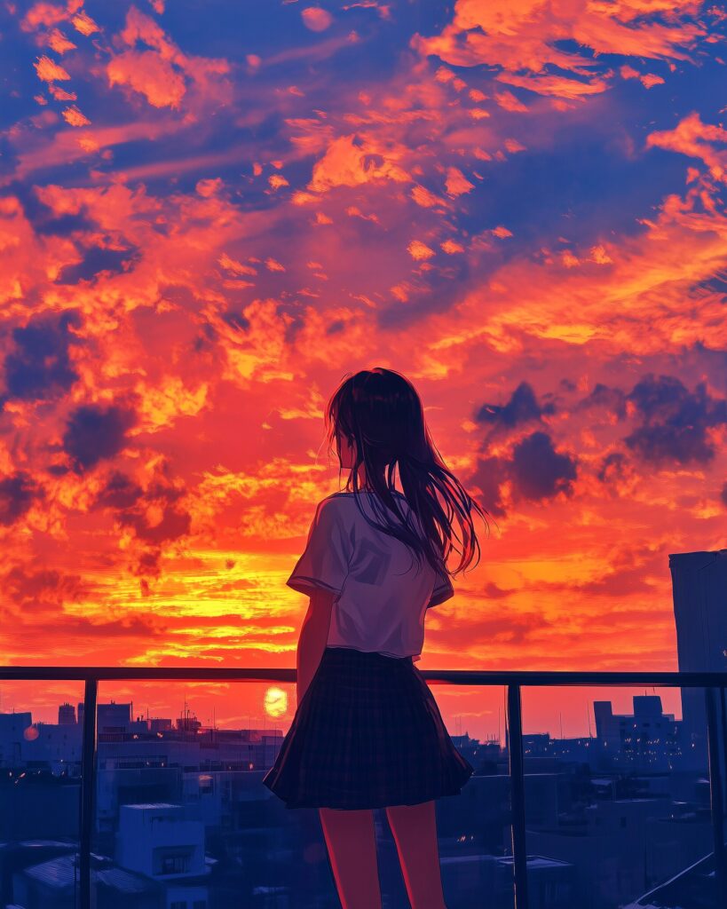夕日女子１