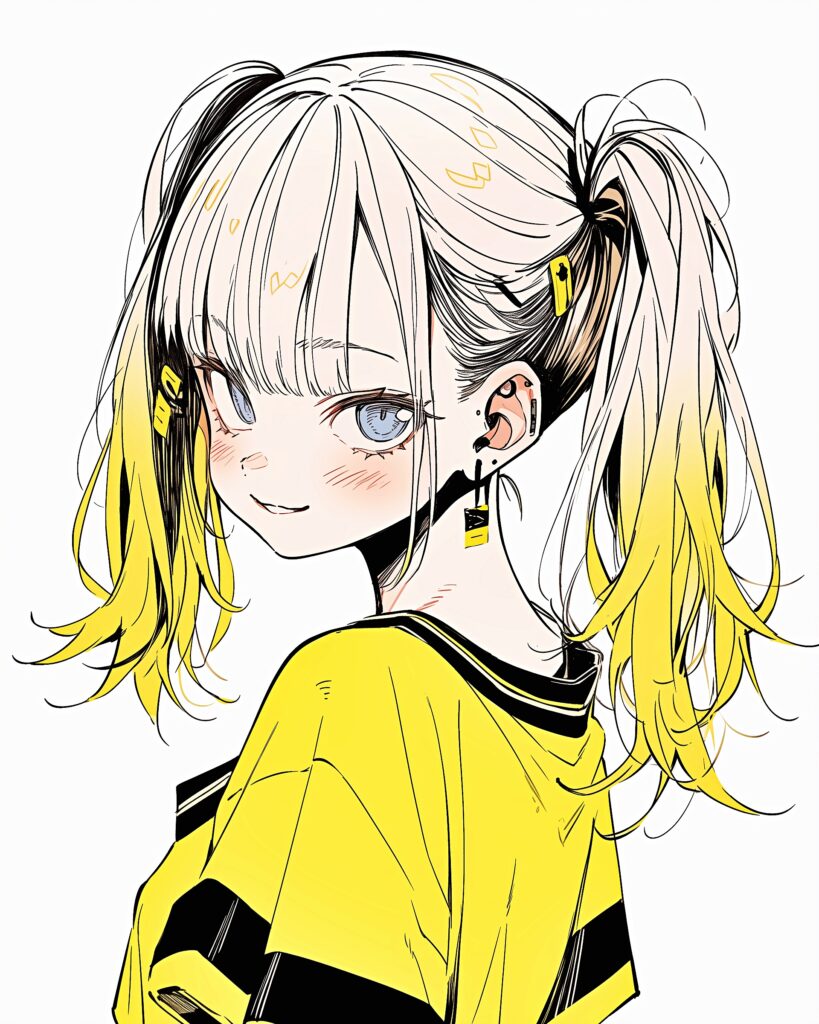 イエローTシャツ女子１