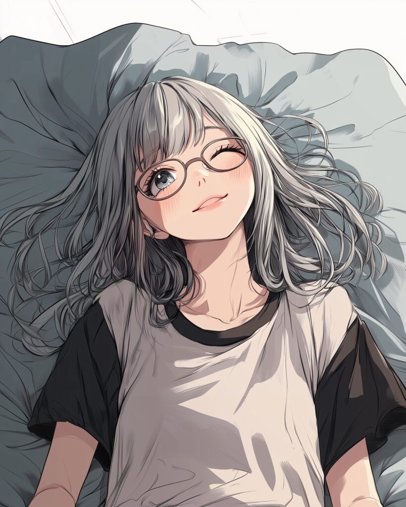 銀髪メガネ女子１