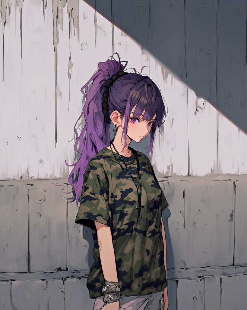 パープルヘア女子１