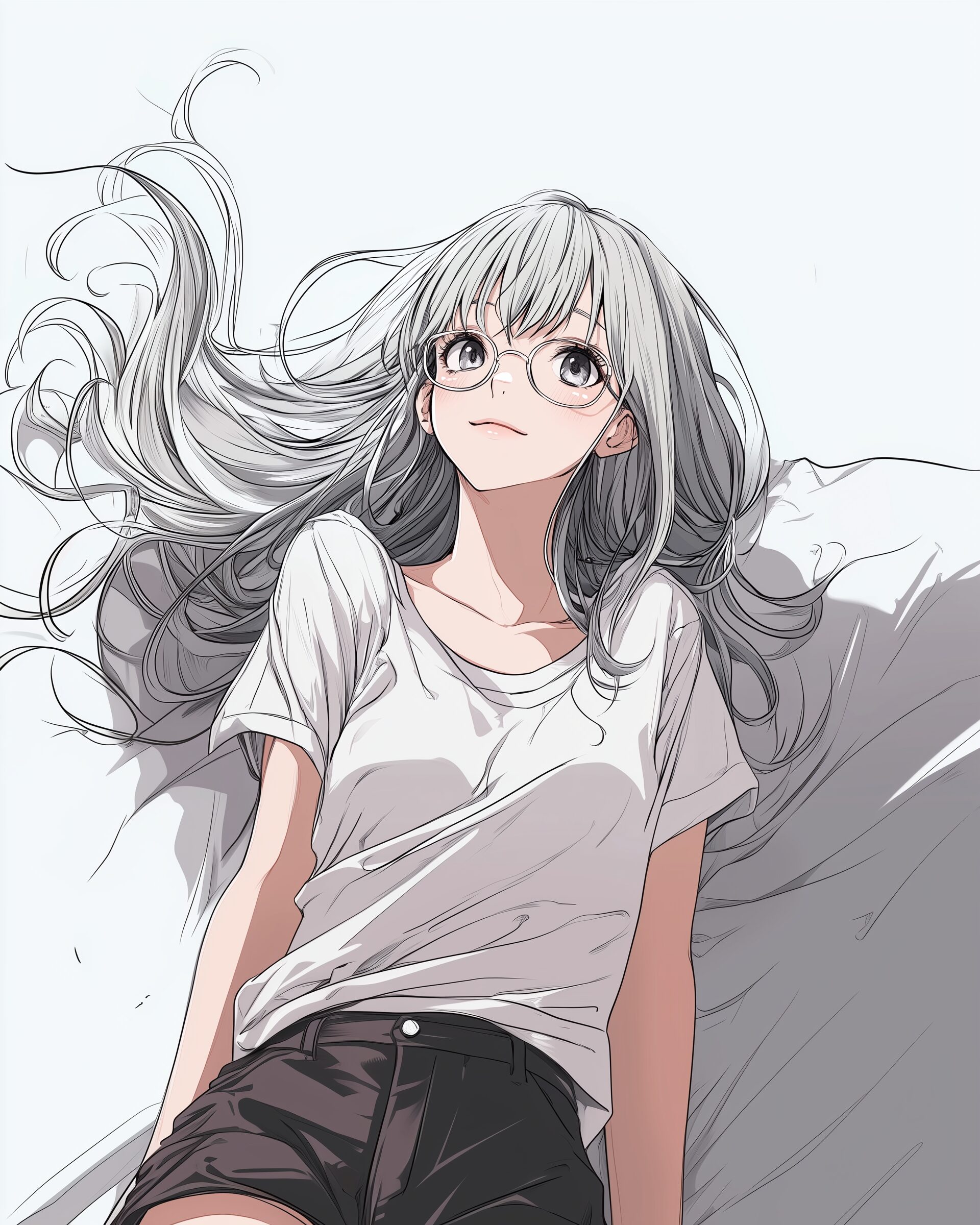 銀髪メガネ女子１