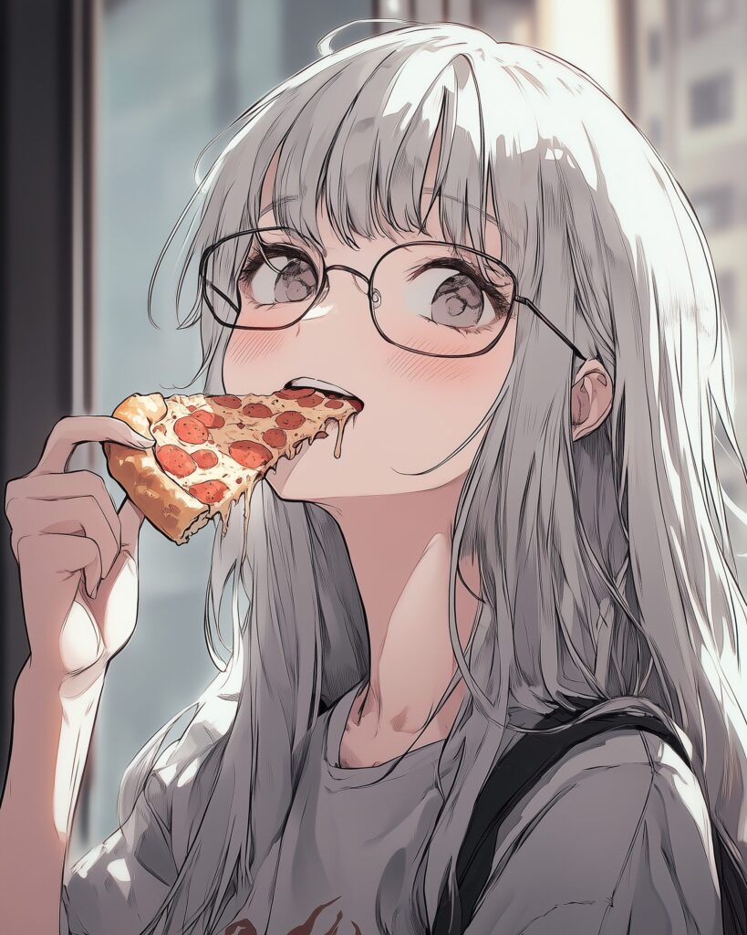 銀髪メガネ女子１