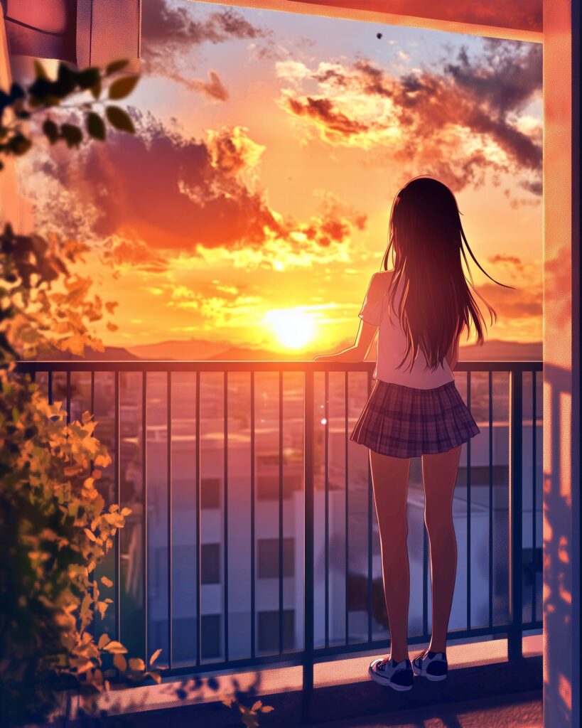 夕日女子１