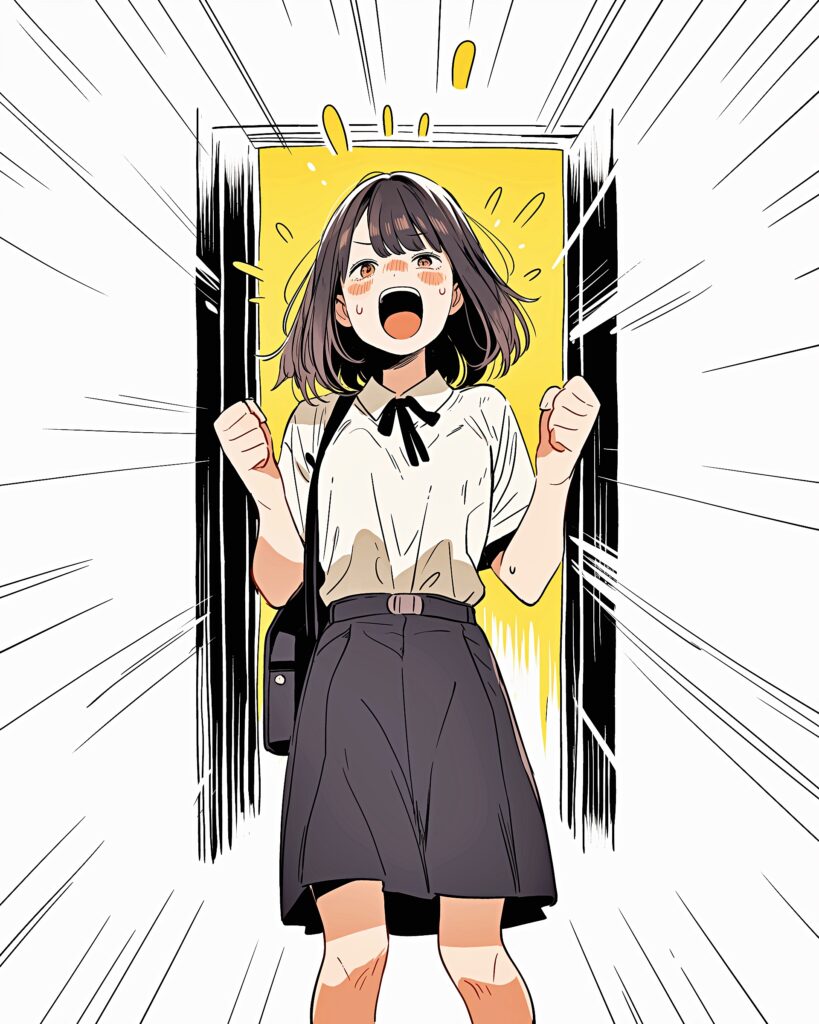 イエローTシャツ女子１