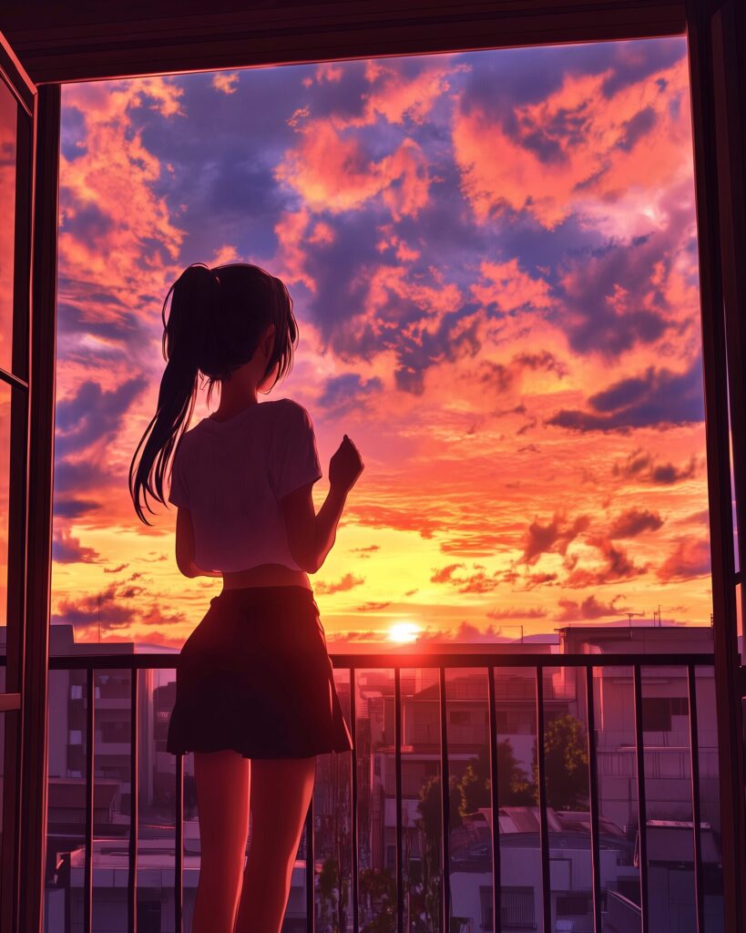 夕日女子１