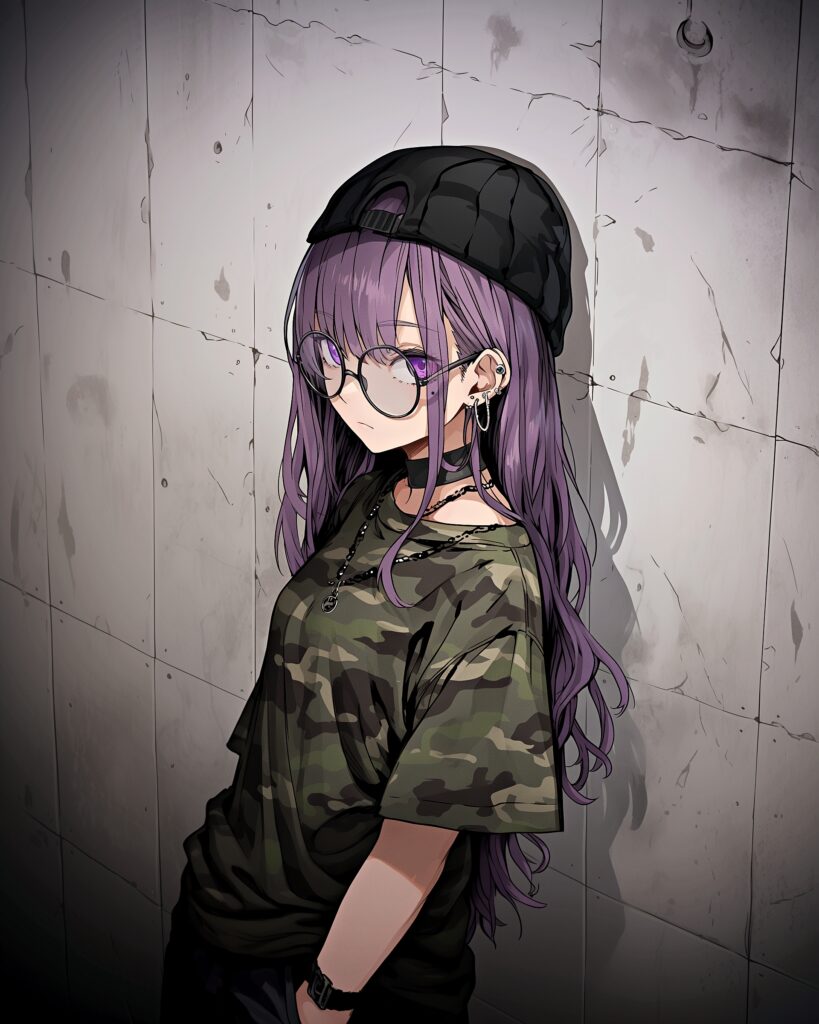 パープルヘア女子１