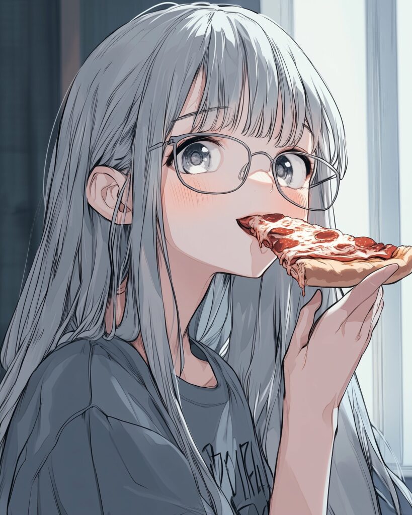 銀髪メガネ女子０