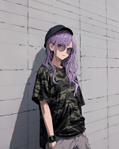 パープルヘア女子０
