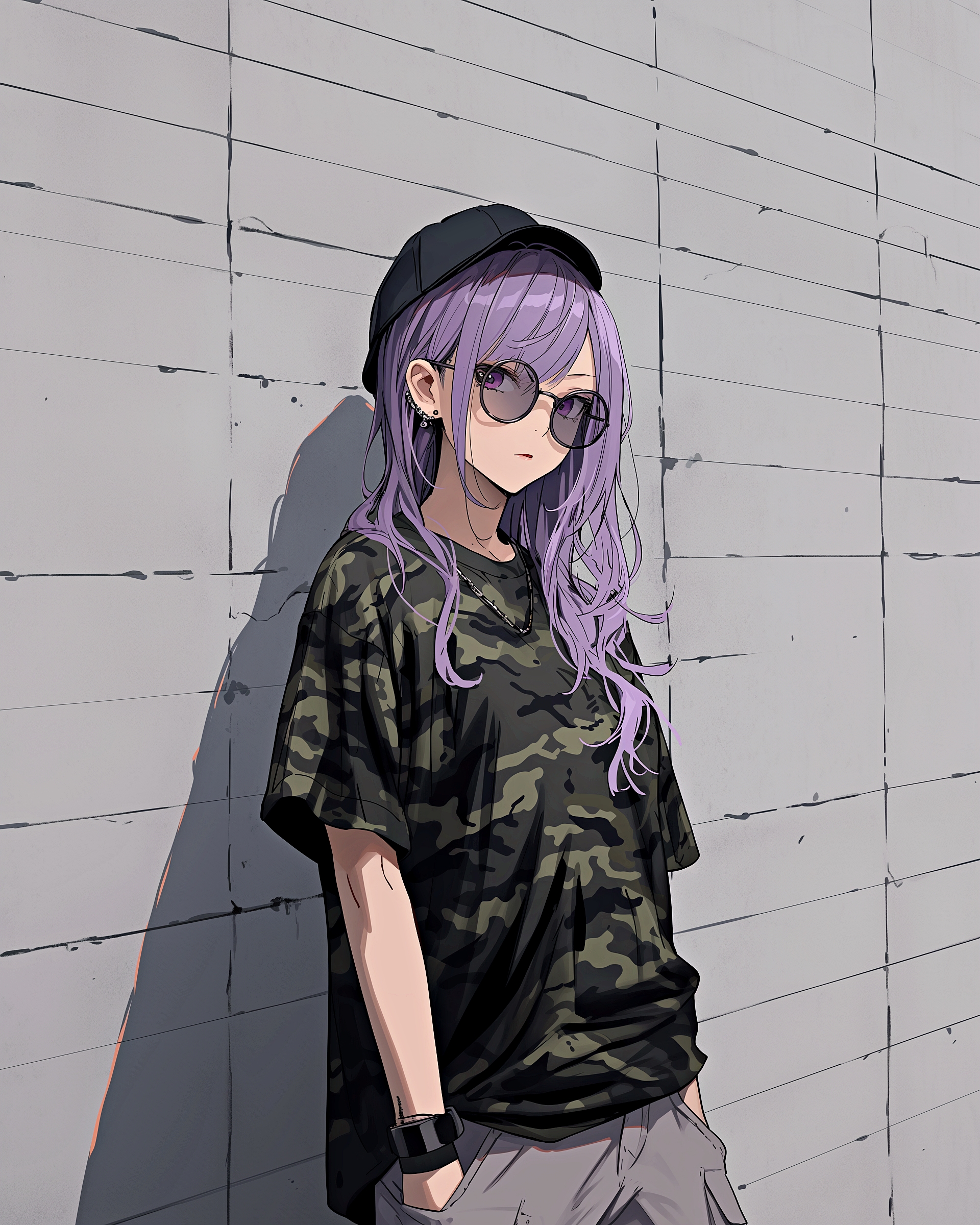 パープルヘア女子0