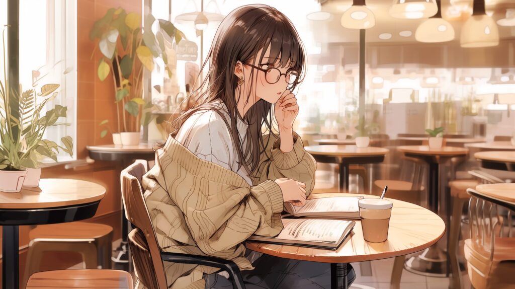 横長・カフェ女子０