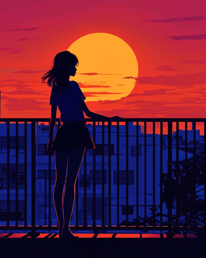 夕日女子０