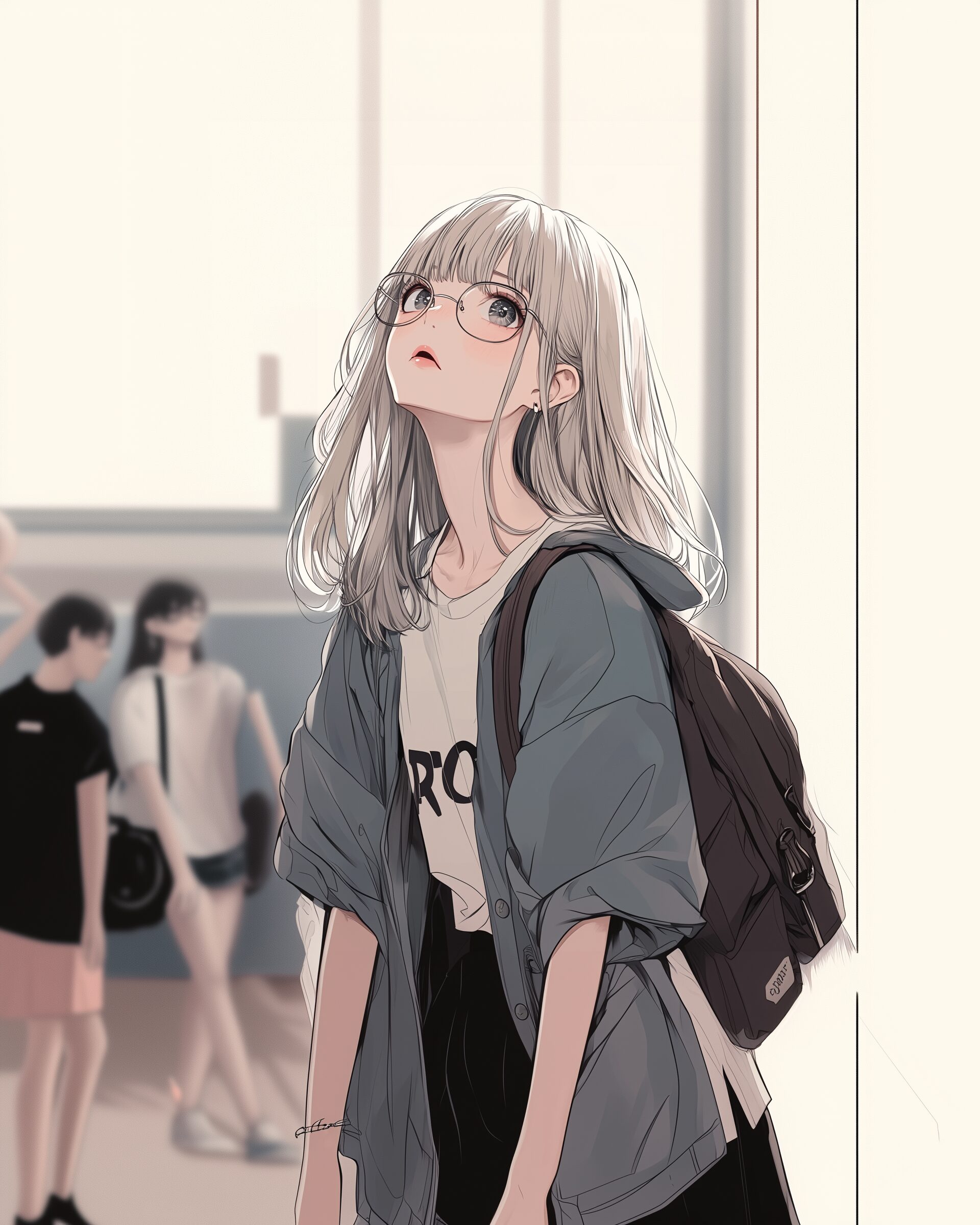 銀髪メガネ女子０