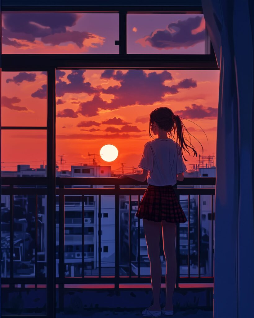 夕日女子１