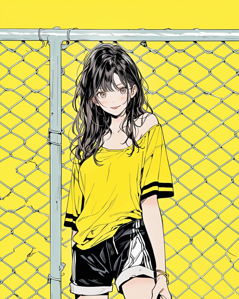 イエローTシャツ女子１