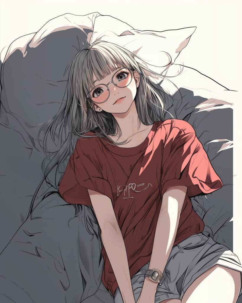 銀髪メガネ女子１