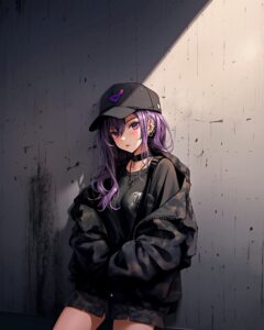 パープルヘア女子１