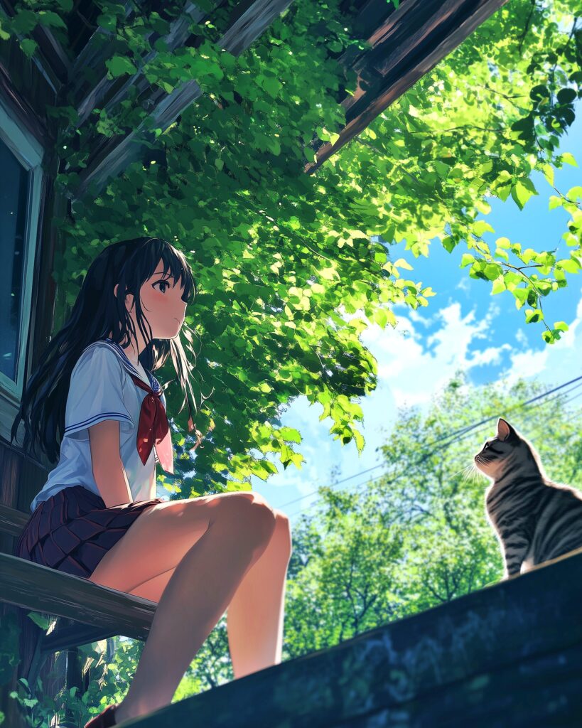 ベンチに座る女の子１