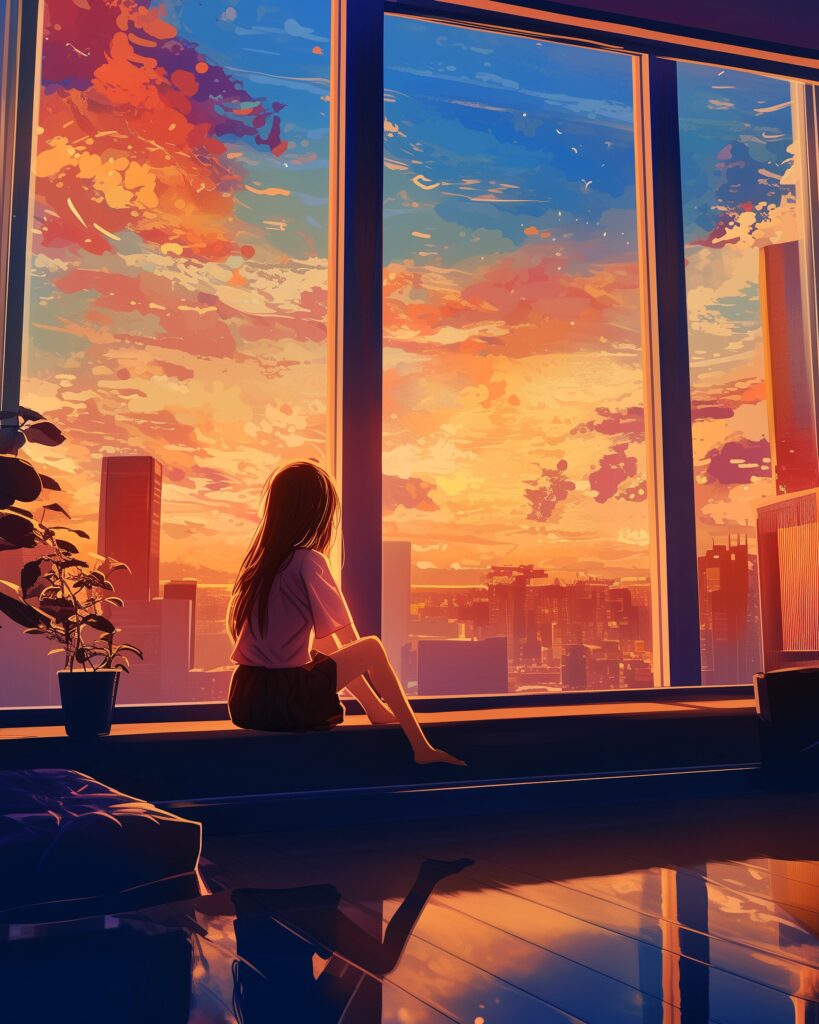 夕日女子２