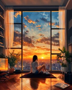 夕日女子２