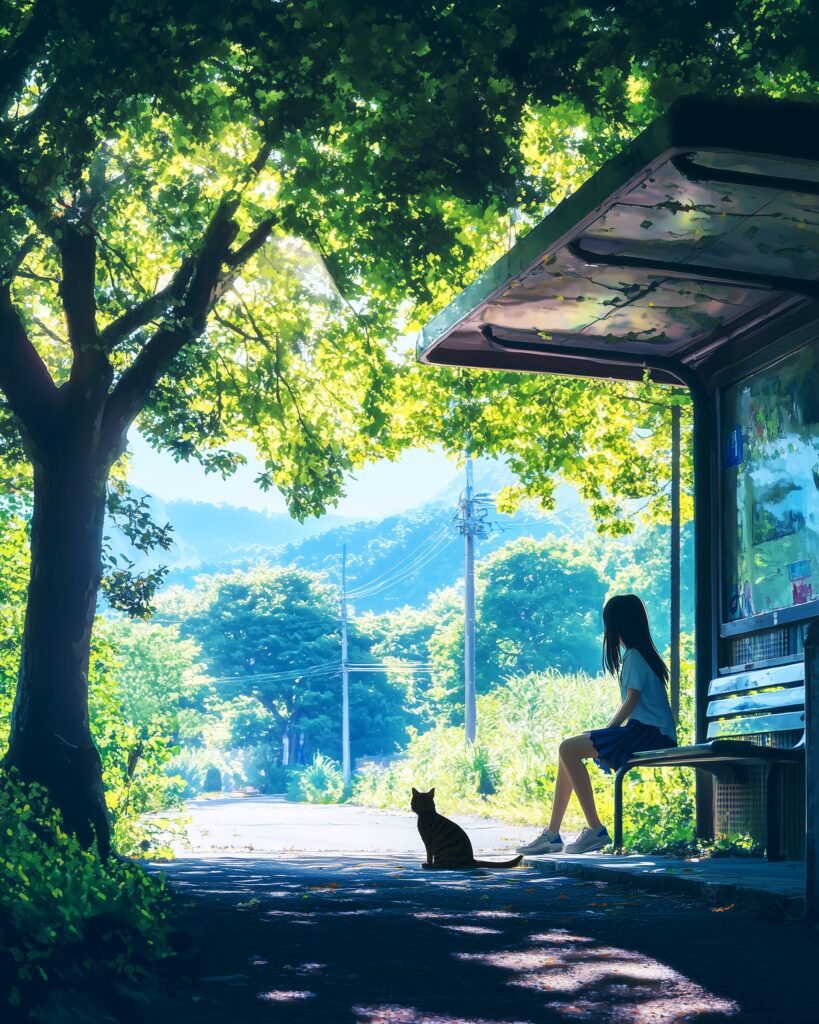 ベンチに座る女の子１