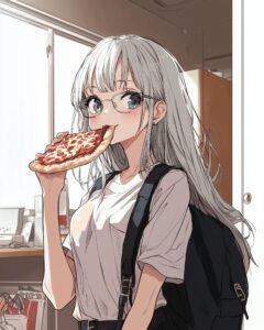 銀髪メガネ女子１