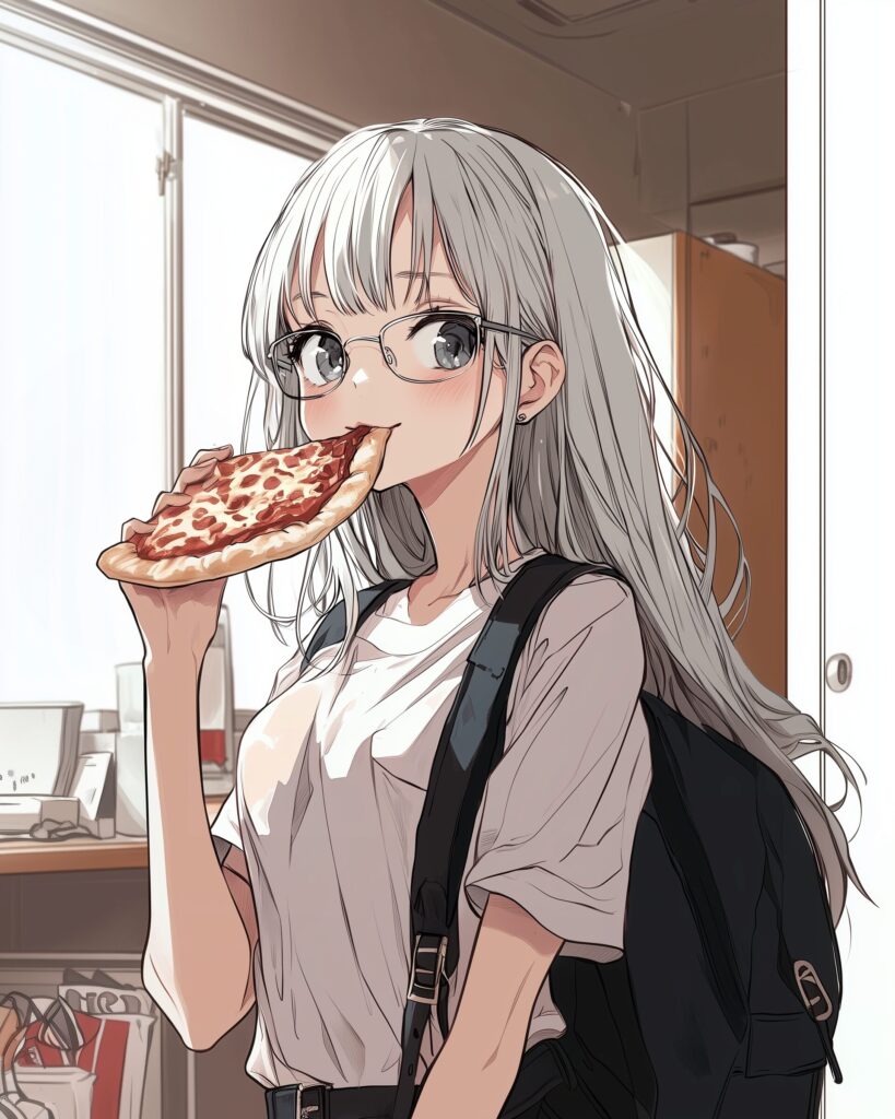 銀髪メガネ女子１