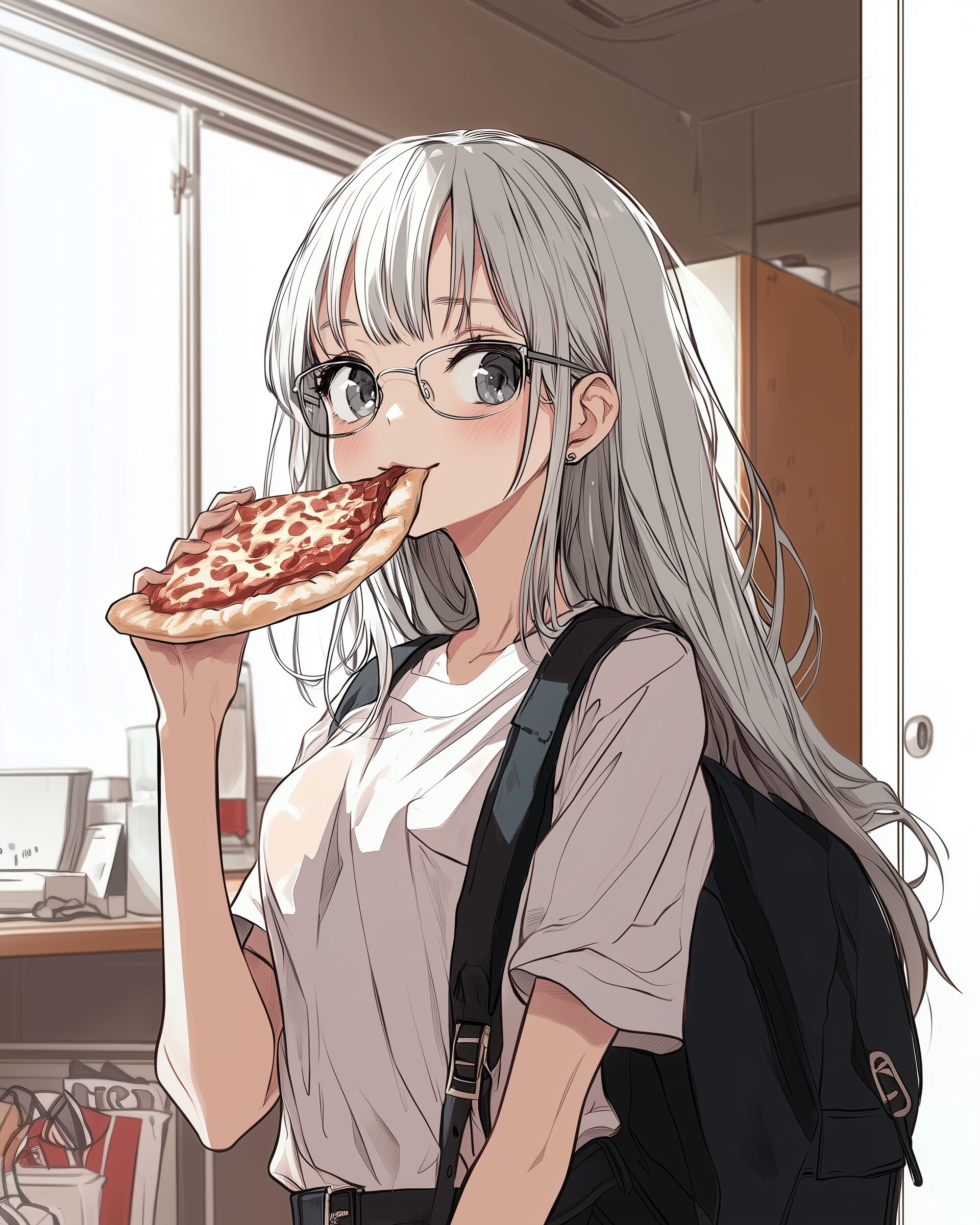 銀髪メガネ女子１