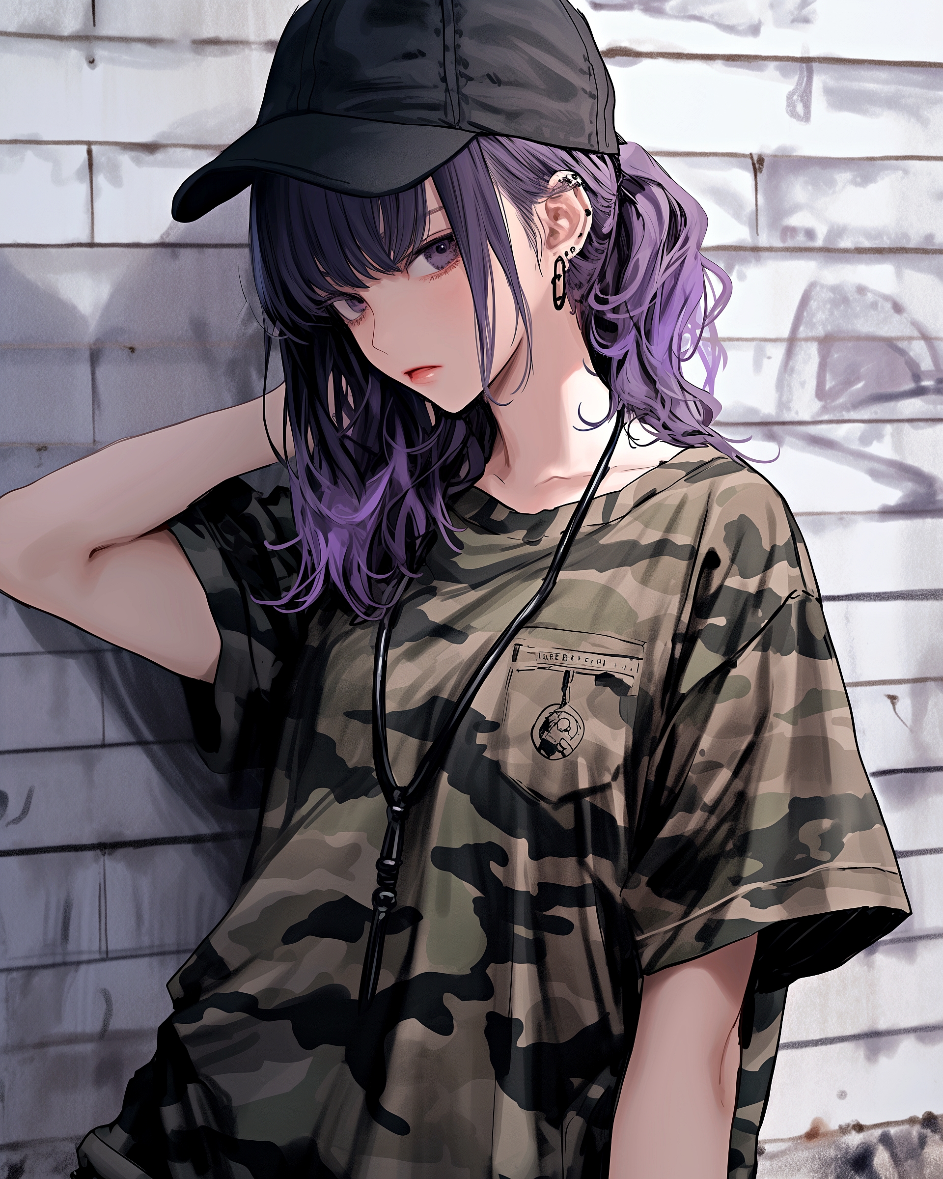 パープルヘア女子0