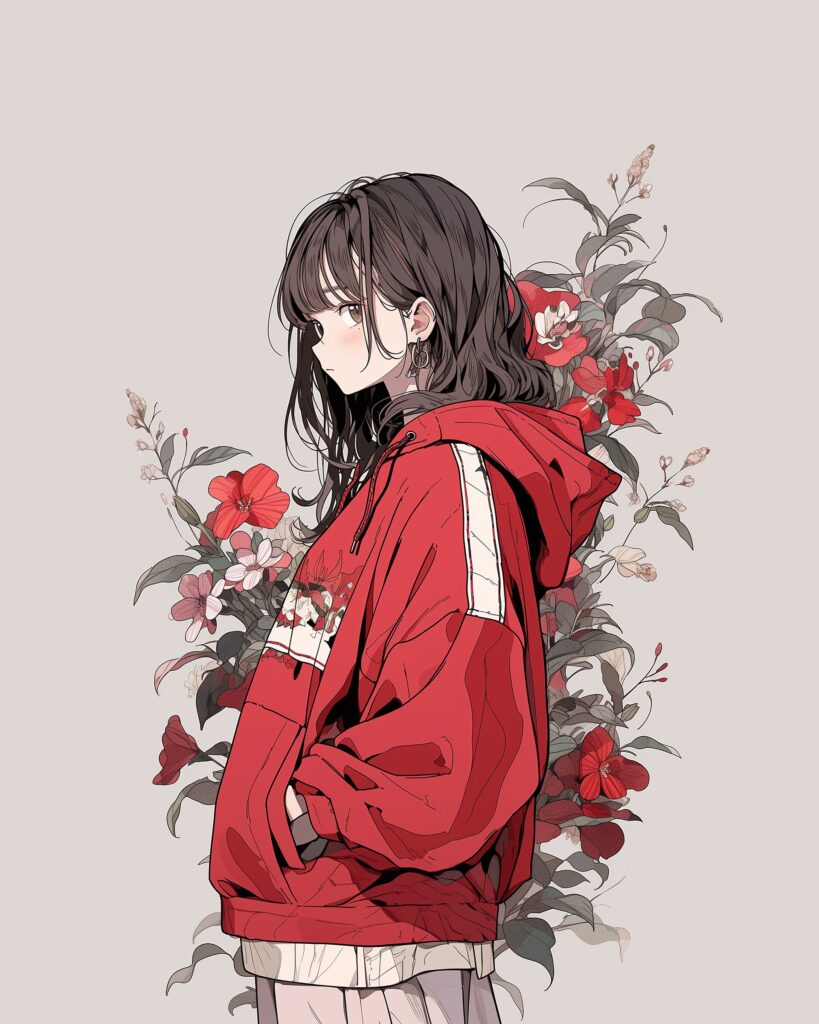 REDパーカー女子０