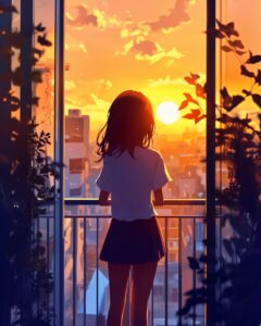 夕日女子０