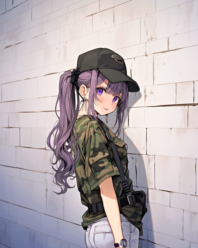 パープルヘア女子０